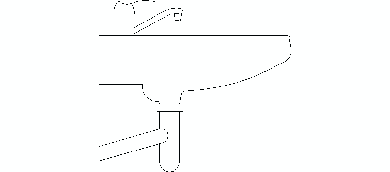 Side Elevation Of Wall-mounted Sink